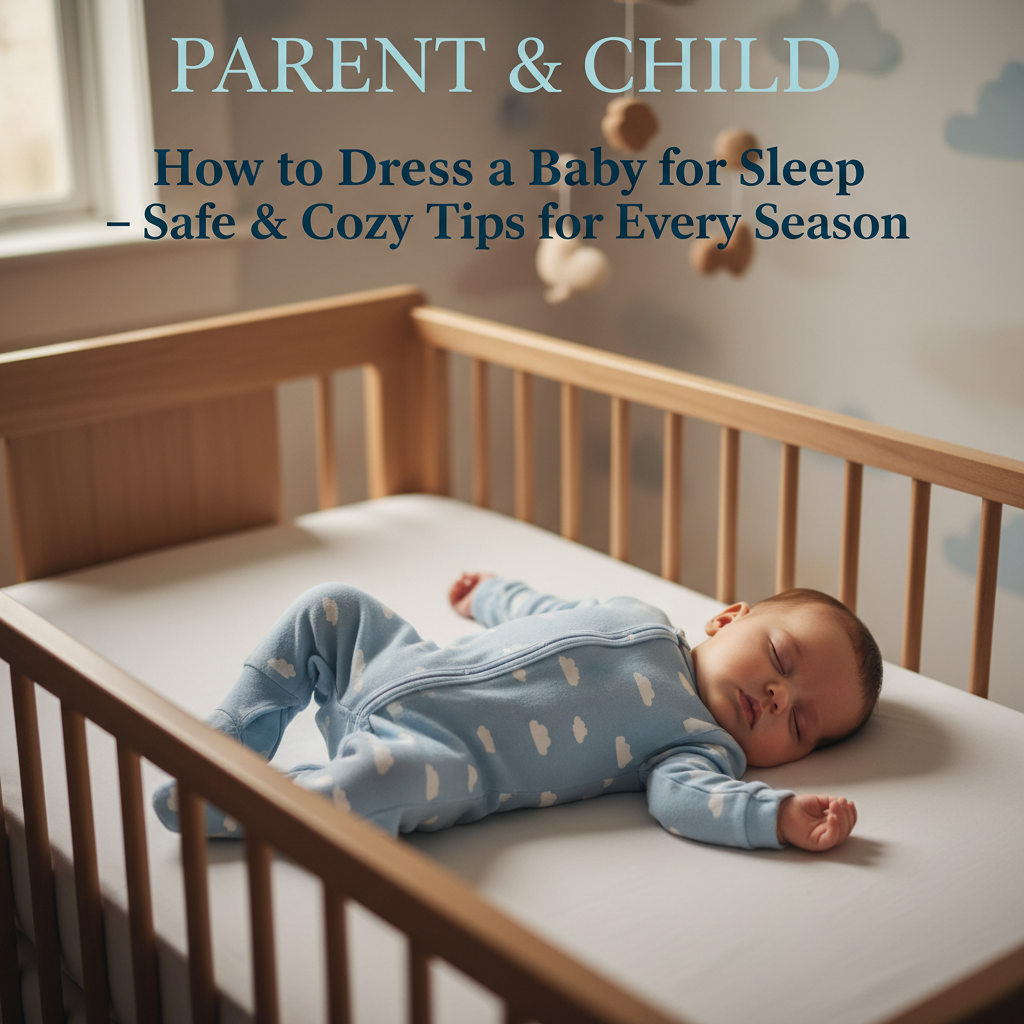Peaceful baby sleeping safely in a crib, dressed for bedtime, showing safe sleep guidelines.
