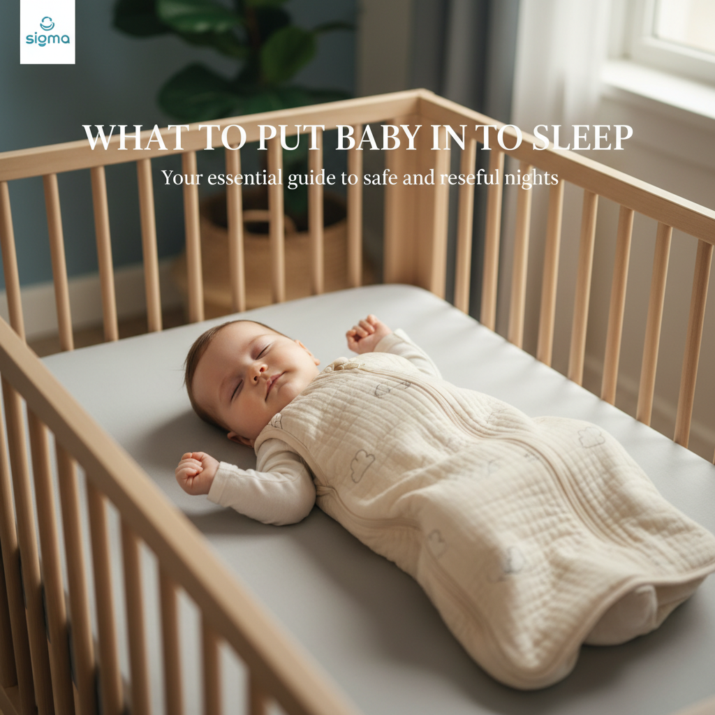 Peaceful baby in sleep sack on back in crib, safe sleep setup with no blankets or toys.