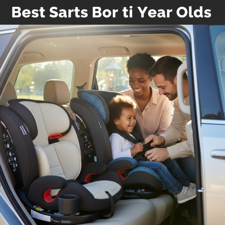 Best Car Seats for 4 Year Olds—happy family securing child in stylish, safe car seats in clean SUV.