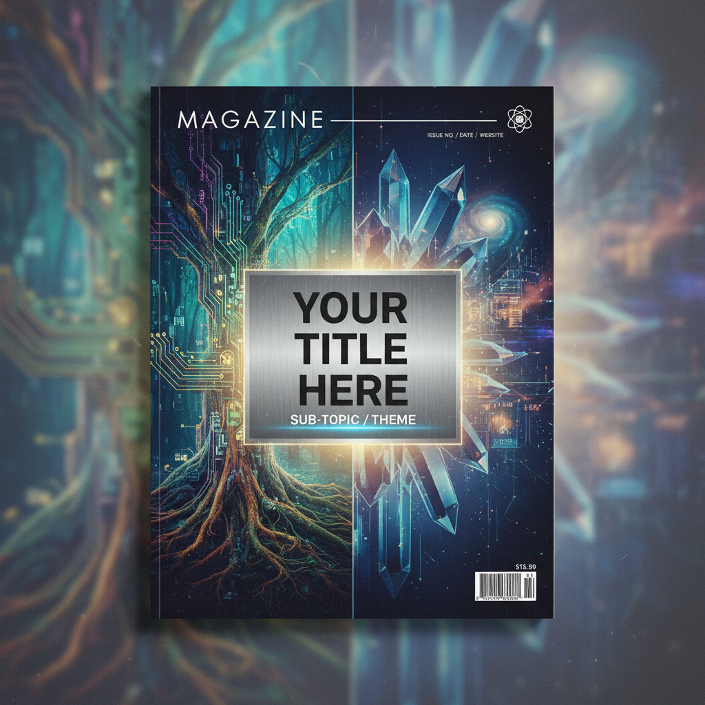 A hyper-realistic cover design template awaiting your chosen topic and theme for customization.